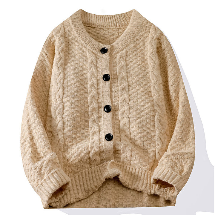 Lady cardigan with fixed edge and detailed raised pattern Lune London