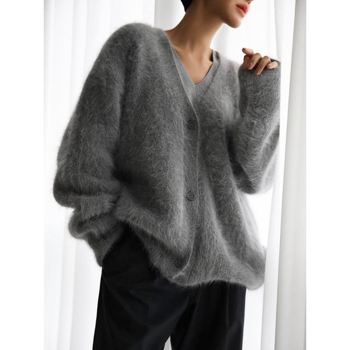 Ladies Cozy Cardigan Made Of Mohair Lune London