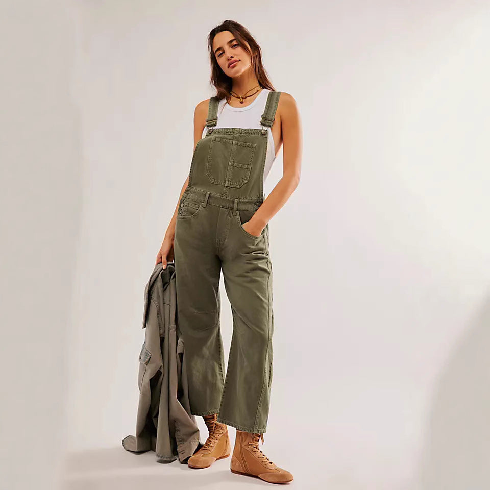 Women's casual denim overalls with a modern cut and adjustable straps Lune London
