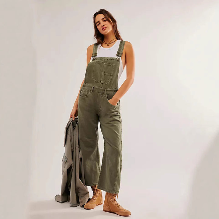 Women's casual denim overalls with a modern cut and adjustable straps Lune London