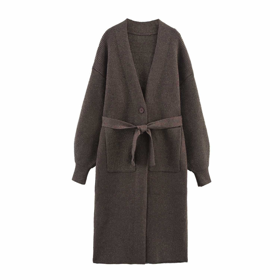 Elegant women's cardigan with belt at the waist Lune London