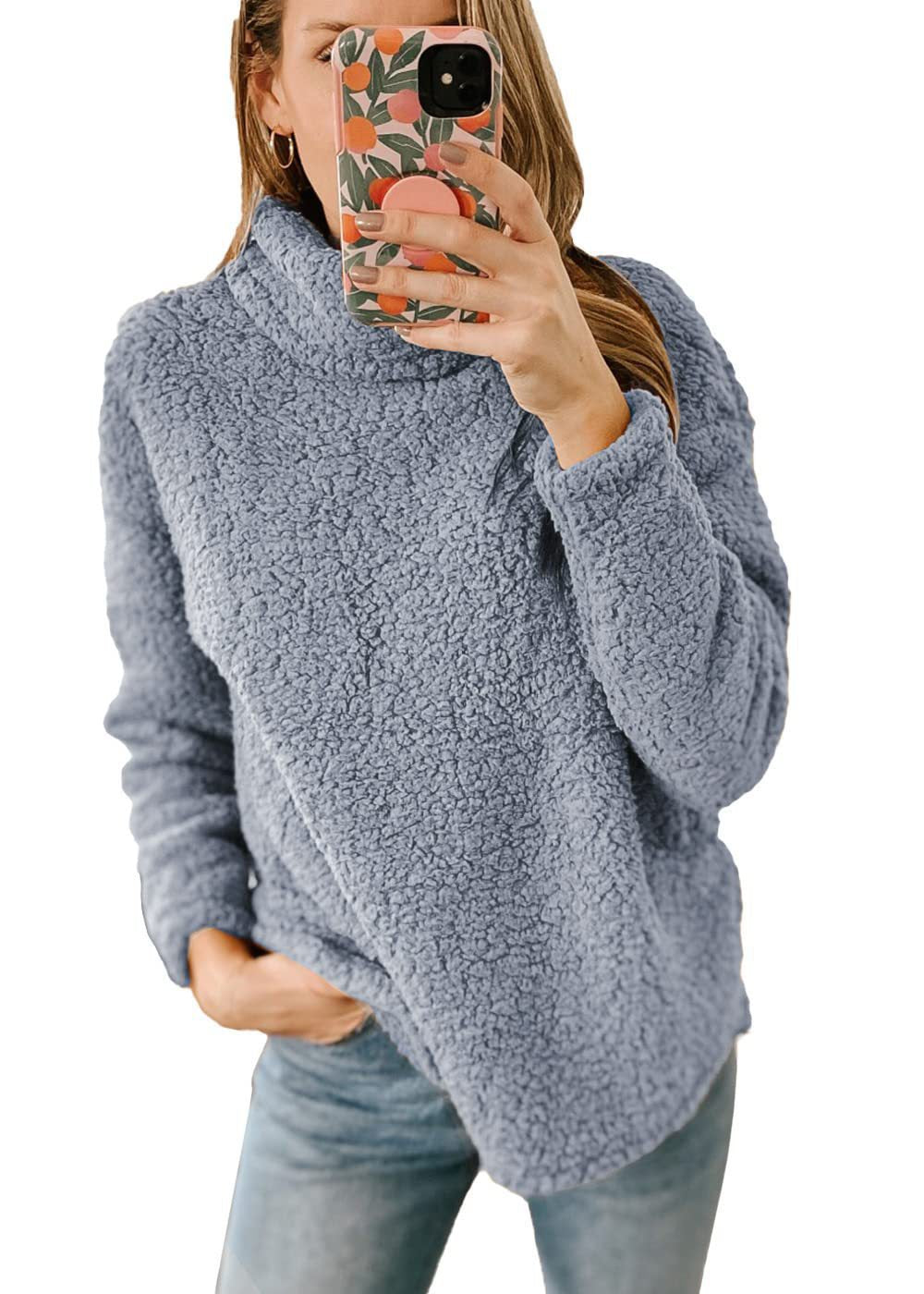 Ladies cozy sweater with high collar and soft material Lune London