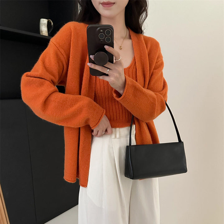 Cardigan en tricot confortable pour femmes avec des manches ouvertes et une texture douce et duveteuse Chic & Stil