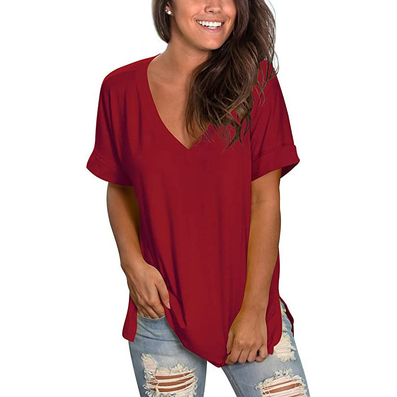 Lune London Casual V neck T-shirt for Women