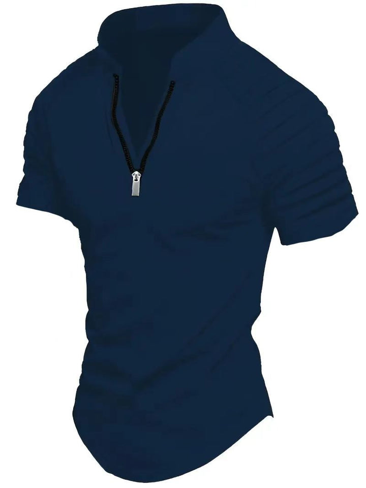 Men's sporty functional shirt with half zipper and ribbed details Lune London