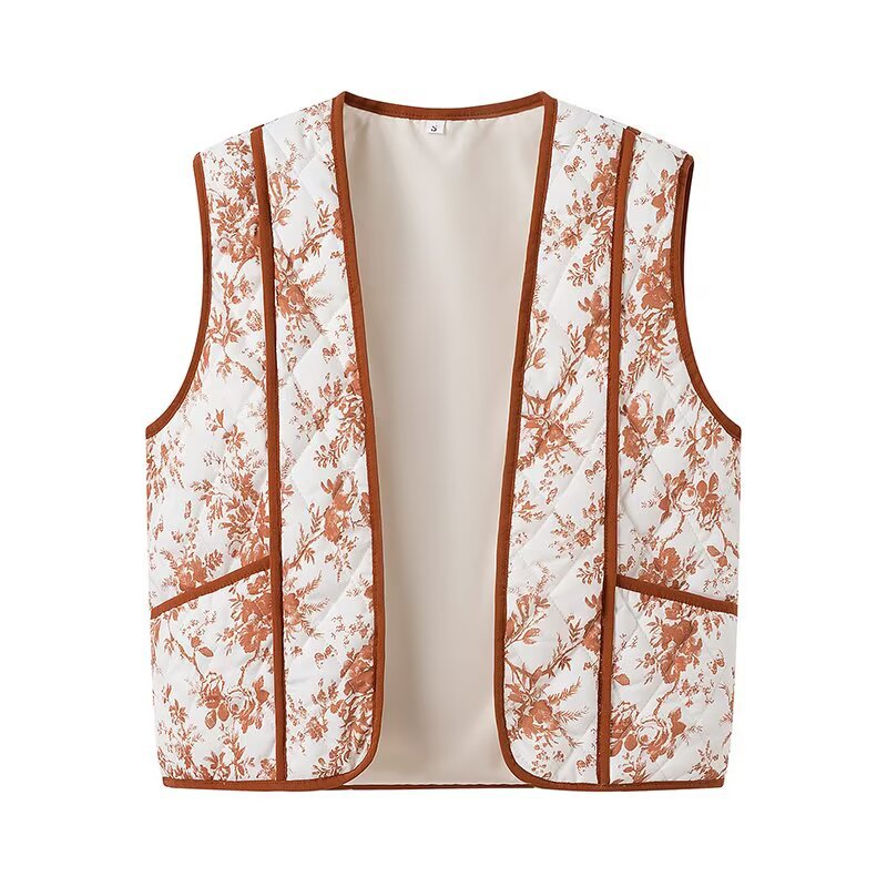 Women's vest with floral design and practical pockets Lune London