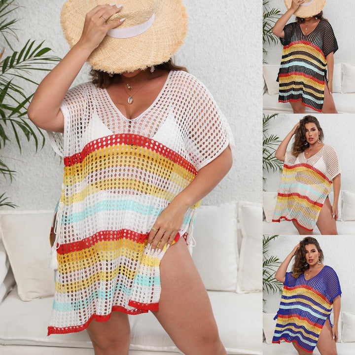 Women Lightweight Crochet Beach Cover-Up Chic Tunic Style