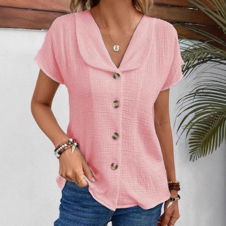Women's shirt with visible buttons in lightweight fabric Lune London