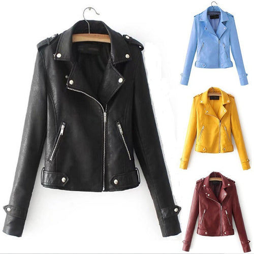Stylish faux leather biker jacket for women with modern cut Lune London