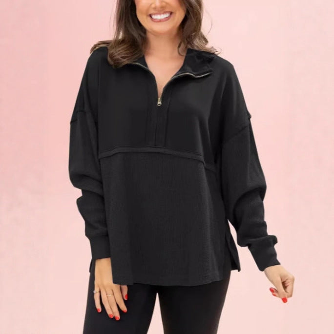 Pull femme décontracté avec fermeture éclair Lune London