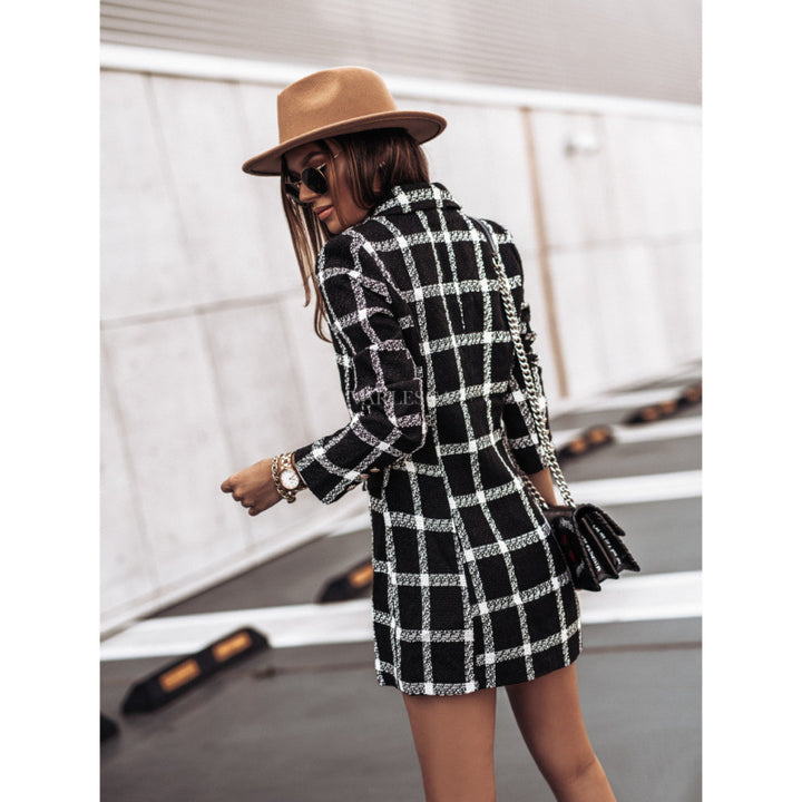 Double-breasted checked jacket for women Lune London