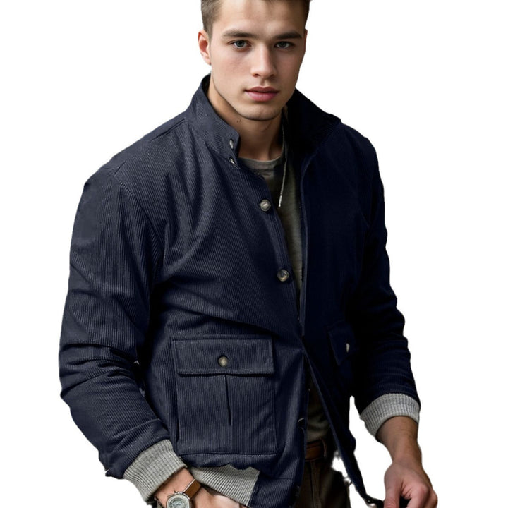 Modern quilted jacket for men with practical pockets and high collar Lune London
