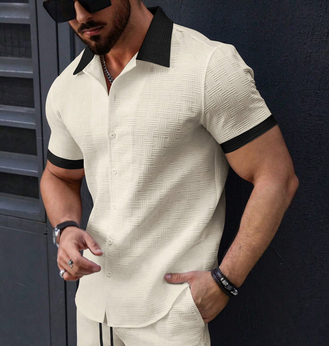 Structured short-sleeve shirt for men with buttons Lune London