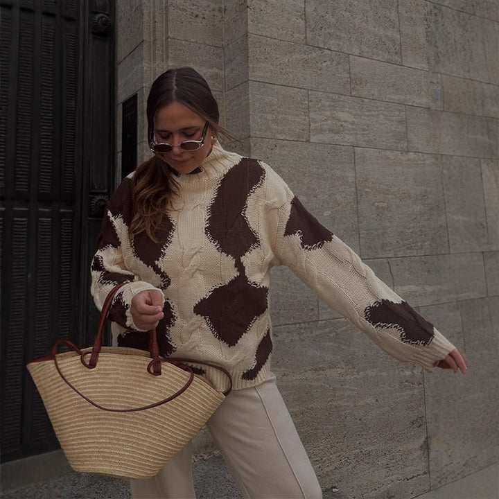 Knit sweater for women with eco-friendly fibers and an elegant pattern Lune London