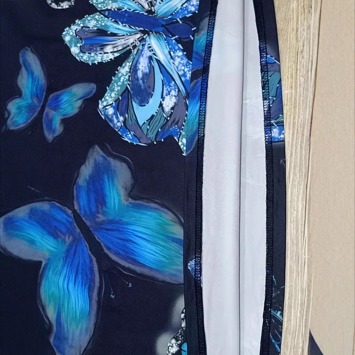 Maxi dress for women with a sparkling butterfly design and practical pockets Lune London