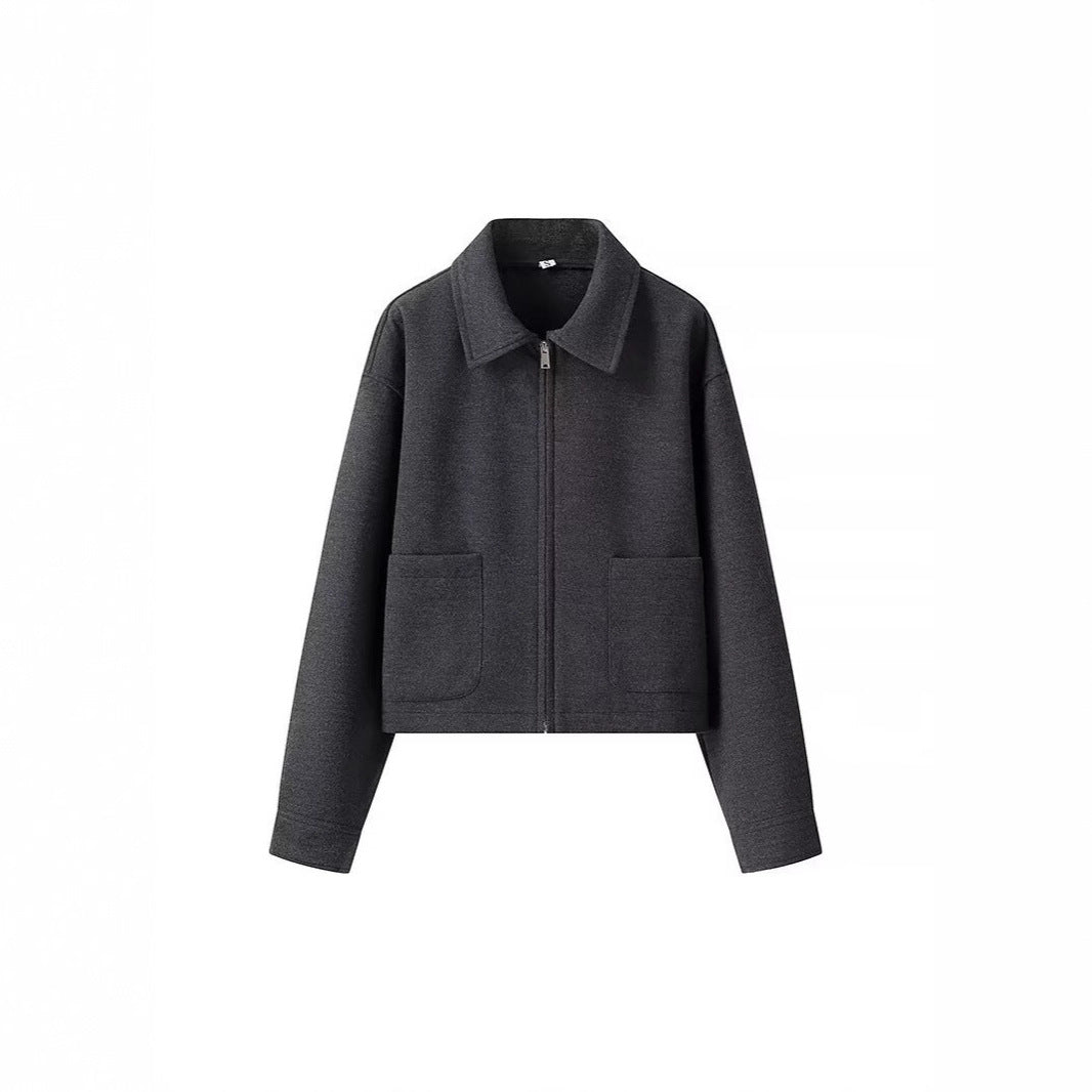Casual cropped jacket for women with practical pockets and modern zipper Lune London