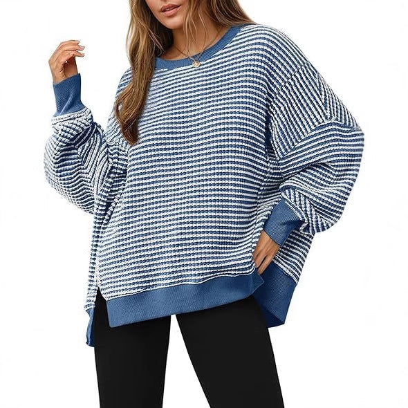 Lune London Casual Striped Oversized Sweater for Women