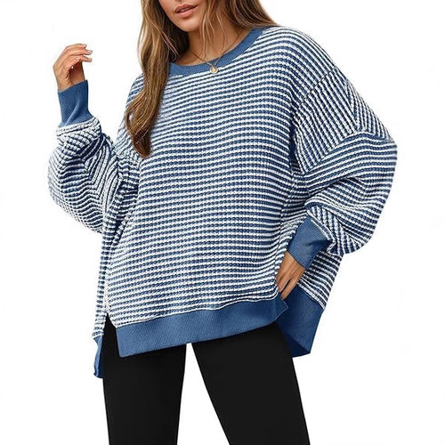 Ladies striped casual wide fit sweater Lune London
