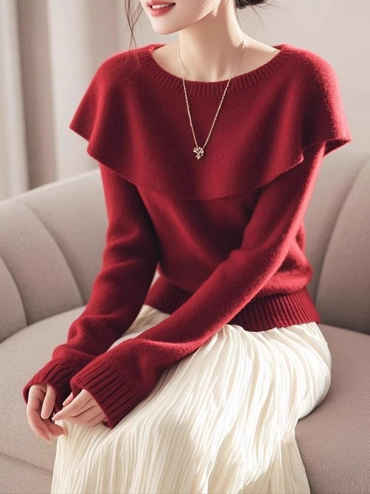 Pull femme avec col châle décontracté Chic & Stil