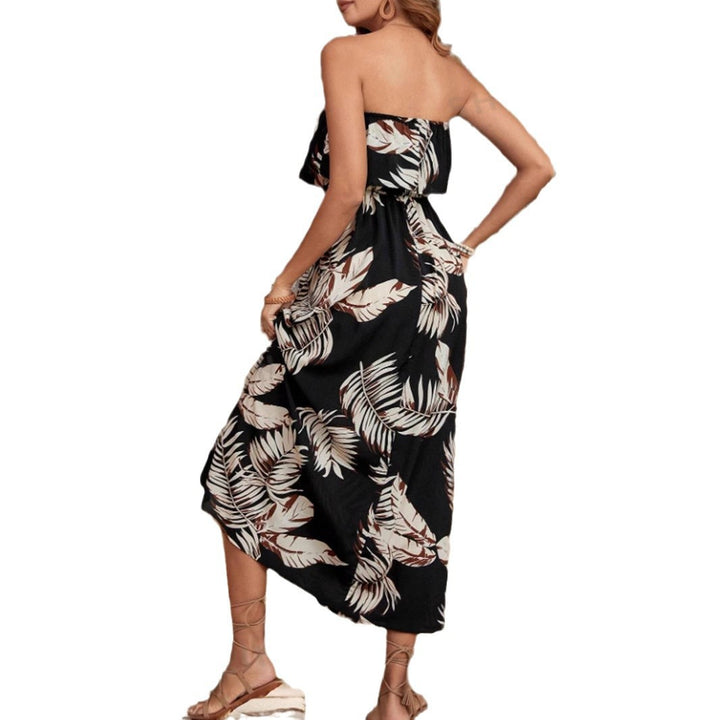 Maxi strapless dress for women with high slit detail Lune London