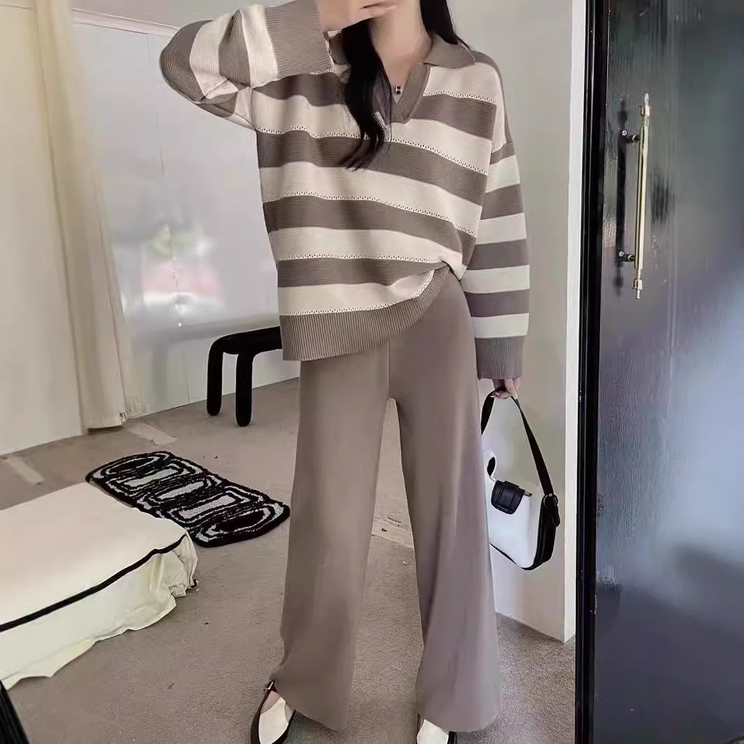 Chic and Stylish Striped Casual Set for Ladies