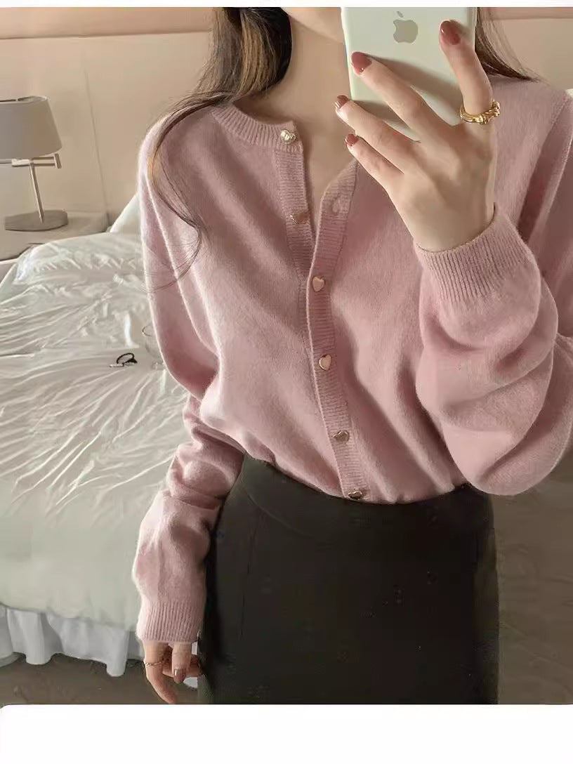 Femme Élégant Gilet avec Boutons en Cœur et Structure en Côtelé Fin Chic & Stil