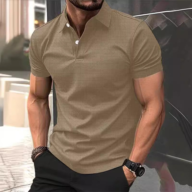 Men's classic short-sleeve polo with textured surface Lune London
