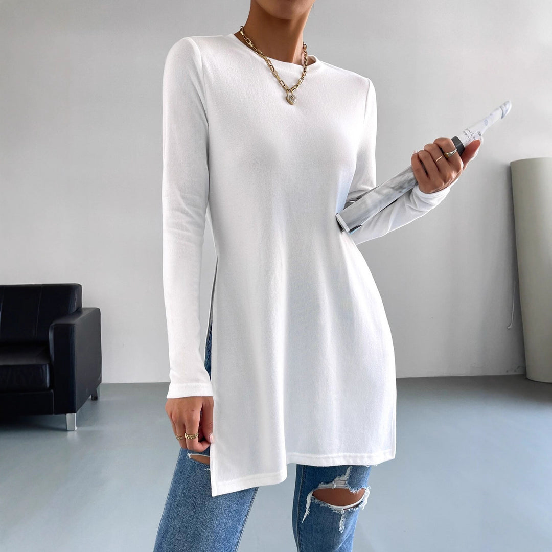 Long sleeve blouse for women with side slits and high-quality finish Lune London