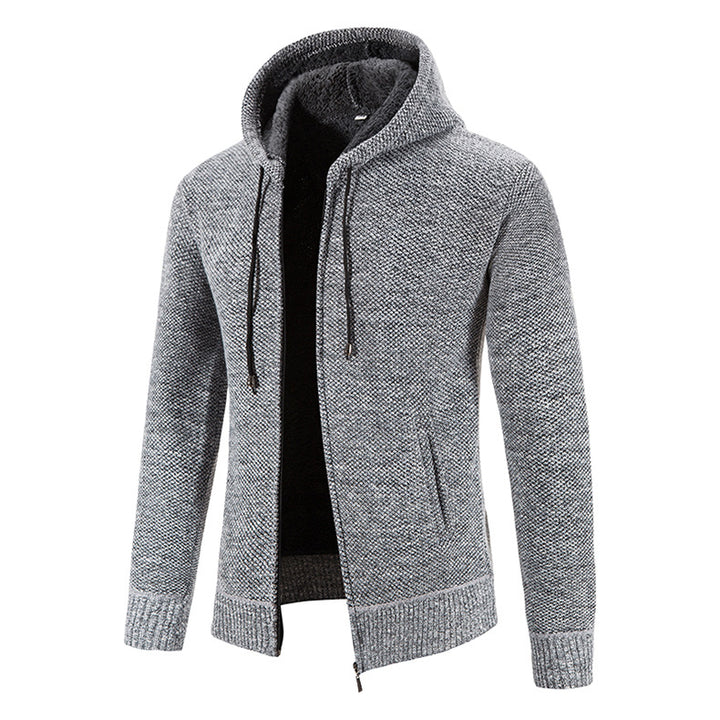 Men's knit jacket with modern hood and structured design Lune London