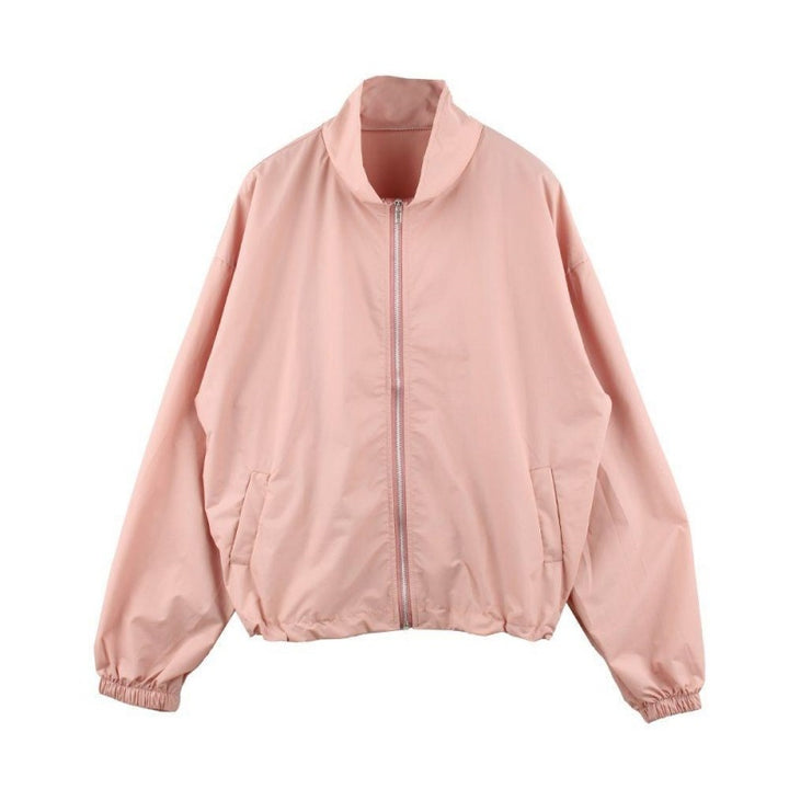 Ladies trendy transitional jacket with high collar and elastic cuffs Chic & Stil