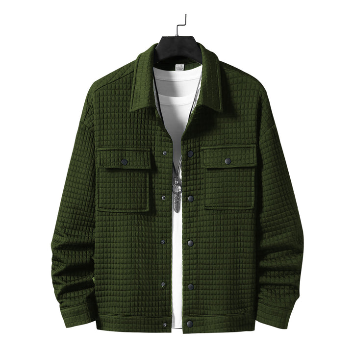 Casual shirt jacket for men with textured fabric and practical pockets Lune London