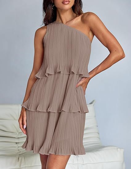Asymmetrical ruffle dress for women with ruffle details Lune London