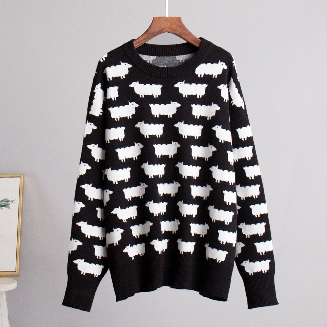 Pull en tricot pour femmes avec un design de mouton original Lune London