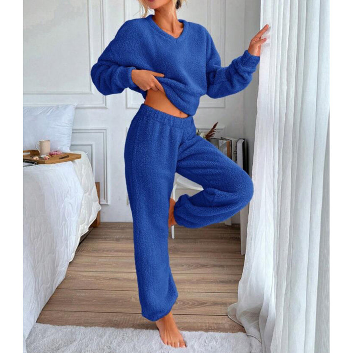 Ladies Cozy Fleece Lounge Set with Elastic Waist Lune London