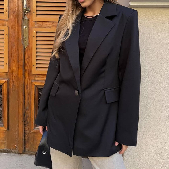 Veste blazer surdimensionnée à la mode pour femmes avec ceinture à la taille Chic & Stil