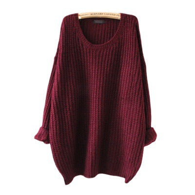 Chunky knit sweater for women with an open silhouette and large round neckline Lune London