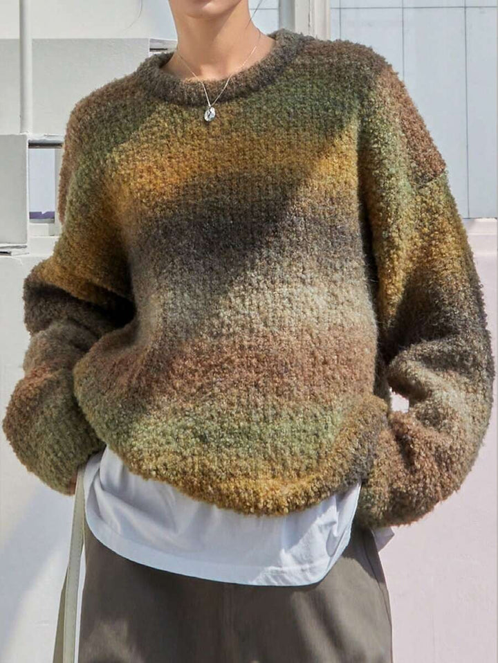 Women Oversized Sweater with Modern Gradient and Soft Material Lune London