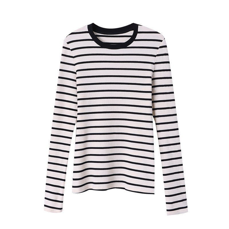 Women's Long Sleeve Shirt with Striped Pattern Chic & Stil