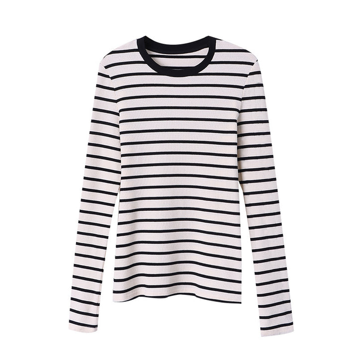 Women's Long Sleeve Shirt with Striped Pattern Chic & Stil