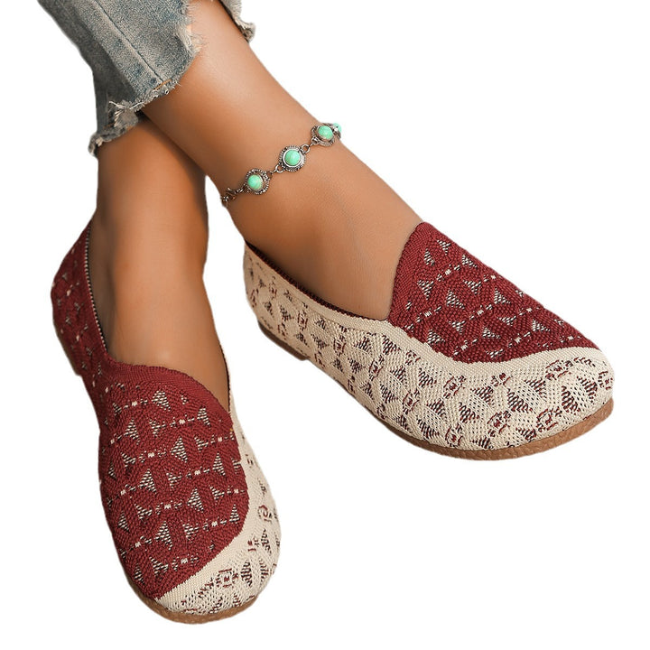 Ladies Slip-On Breathable Shoes with Fashionable Knit Design Lune London