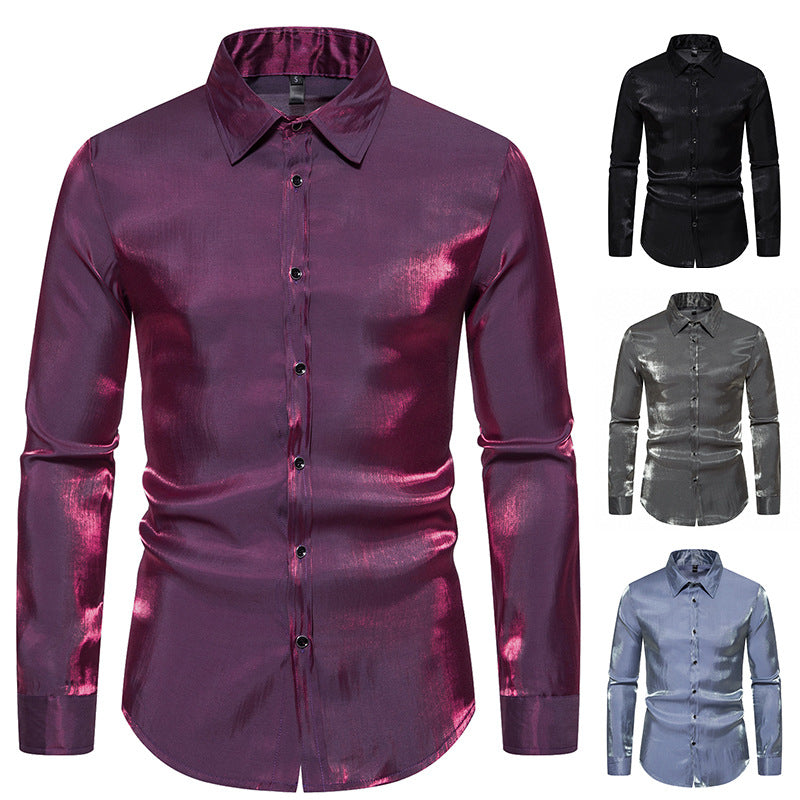 Men's long sleeve shirt with shiny finish and elegant cut Lune London