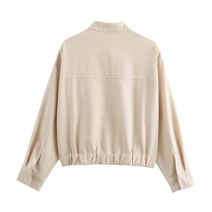 Transitional jacket for women with sporty pockets and elastic belt Lune London