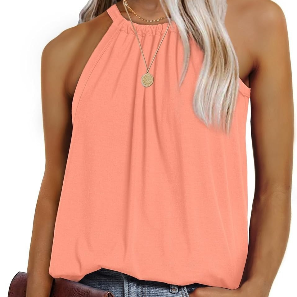 Casual sleeveless top for women with ruched neckline Lune London