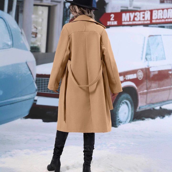 Manteau surdimensionné élégant pour femme avec double patte de boutonnage et ceinture chic Chic & Stil