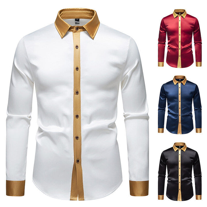 Men's Long-Sleeve Shirt with Modern Satin Details Lune London