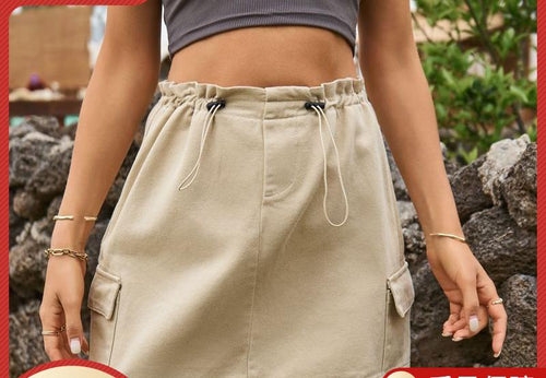 Women's cargo skirt with side pockets and adjustable waist Lune London