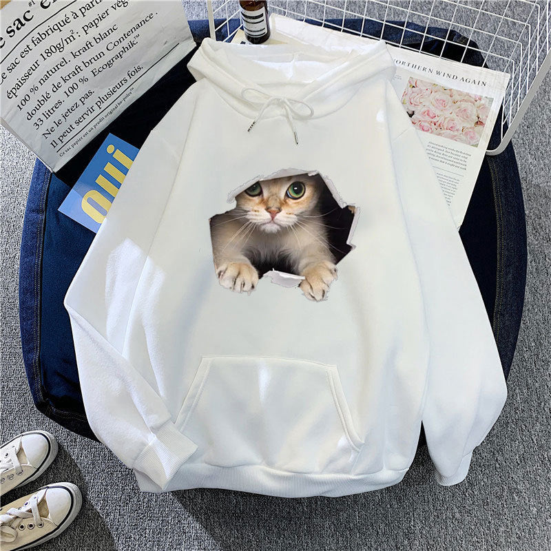 Women's hoodie with unique cat design Chic & Stil