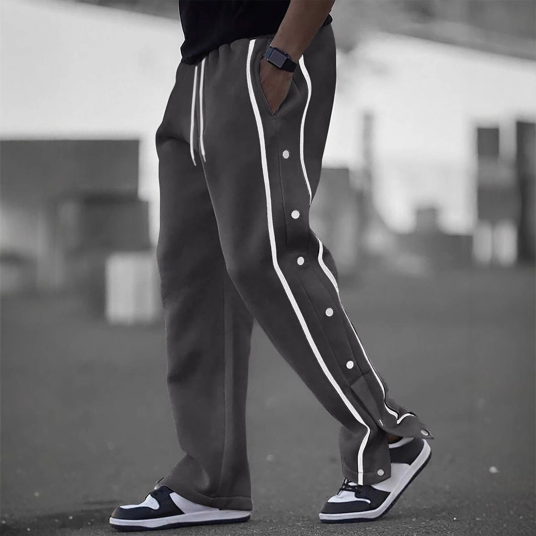Sporty casual pants for men with side snap buttons Lune London