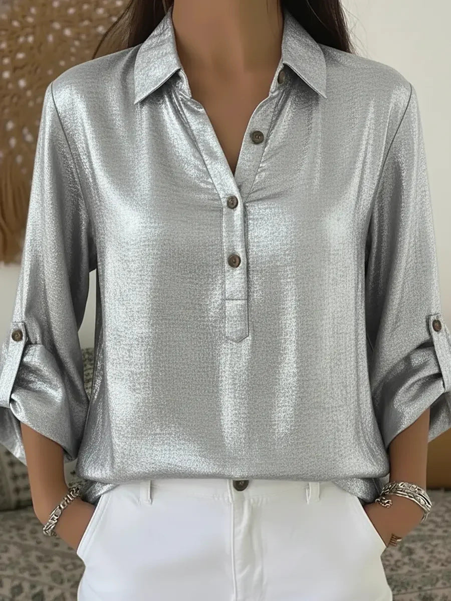 Femme élégante et étincelante chemise à manches courtes Chic & Stil