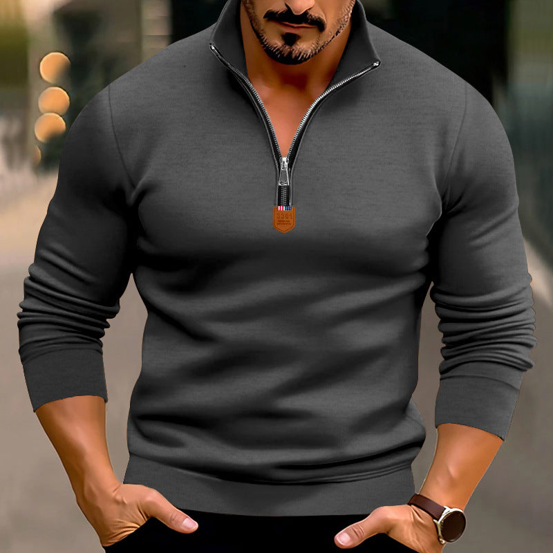 Men's sweater with half-zip and high-quality knitted structure Lune London